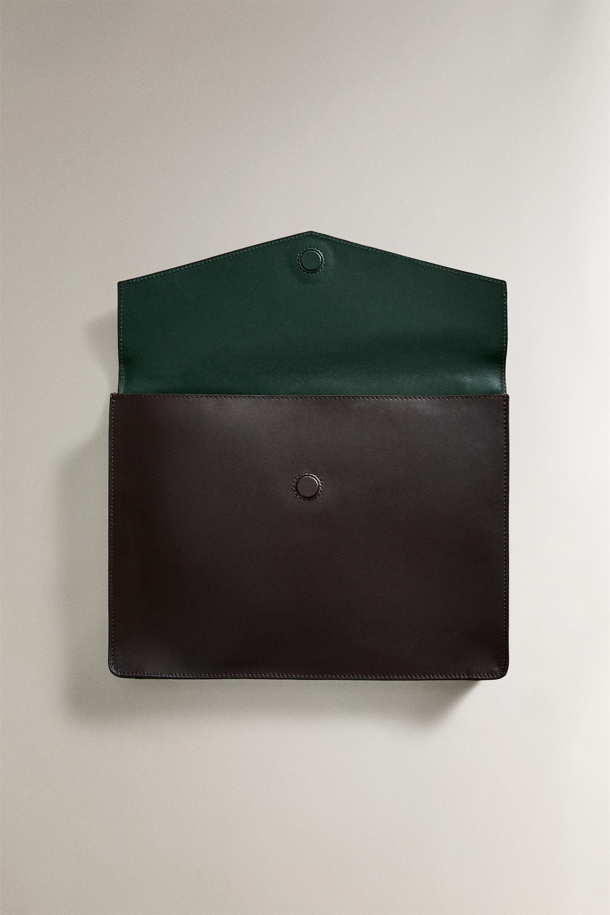 LEATHER DOCUMENT CLUTCH